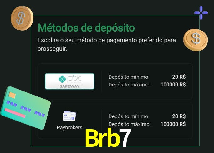 O cassino Brb7 oferece uma grande variedade de métodos de pagamento